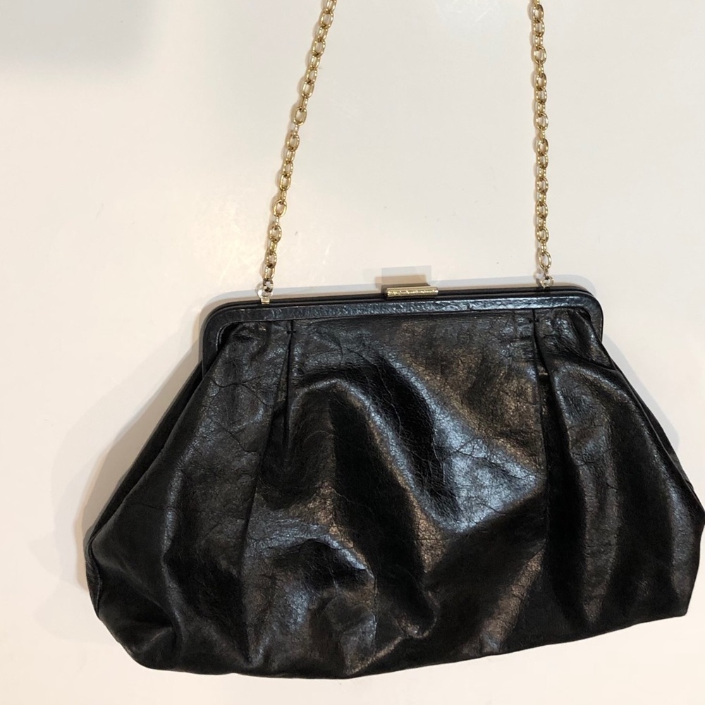 HOBO Vintage Leather Black Purse w/ Chain Strap - Picture 7 of 8